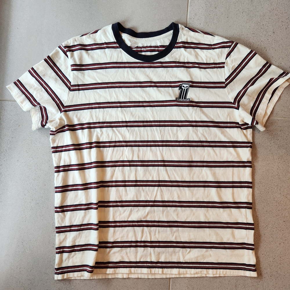 Harley David Striped Ringer Tee XL